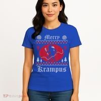 Merry Krampus Christmas Xmas Horror Ugly Sweater Evil Pajama Gift Women's T-Shirt thumb 4