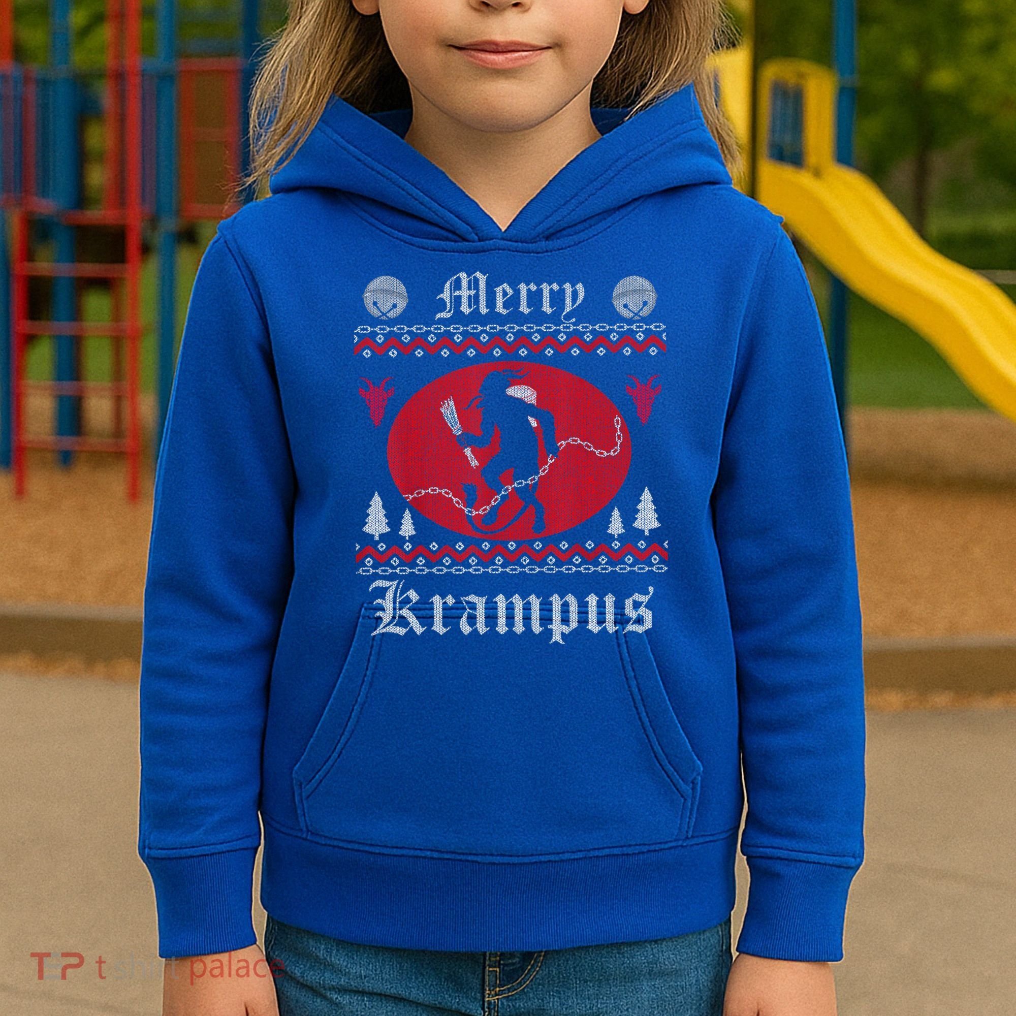 Merry Krampus Christmas Xmas Horror Ugly Sweater Evil Pajama Gift Kids Hoodie