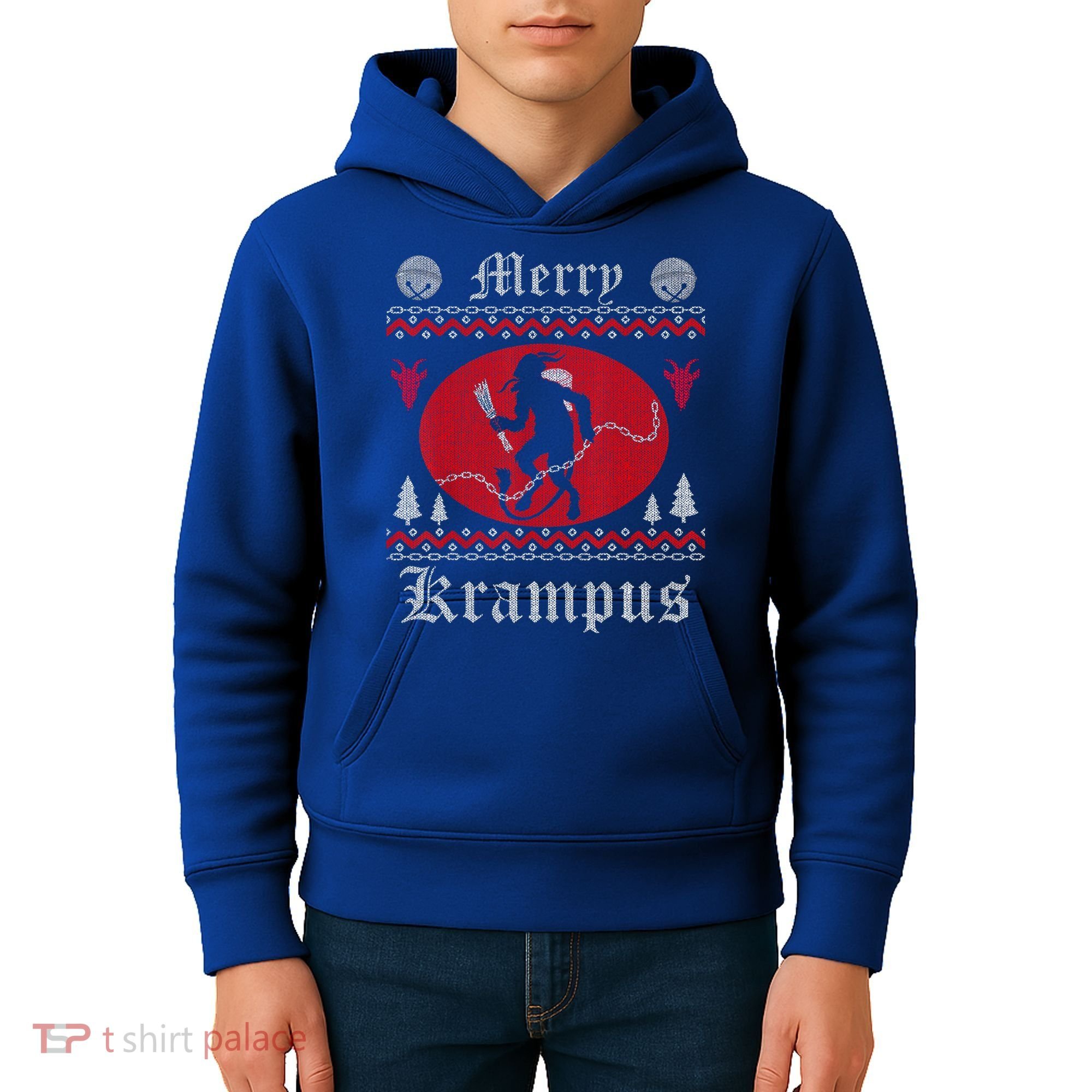 Merry Krampus Christmas Xmas Horror Ugly Sweater Evil Pajama Gift Kids Hoodie