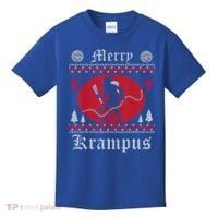 Merry Krampus Christmas Xmas Horror Ugly Sweater Evil Pajama Gift Kids T-Shirt thumb 0