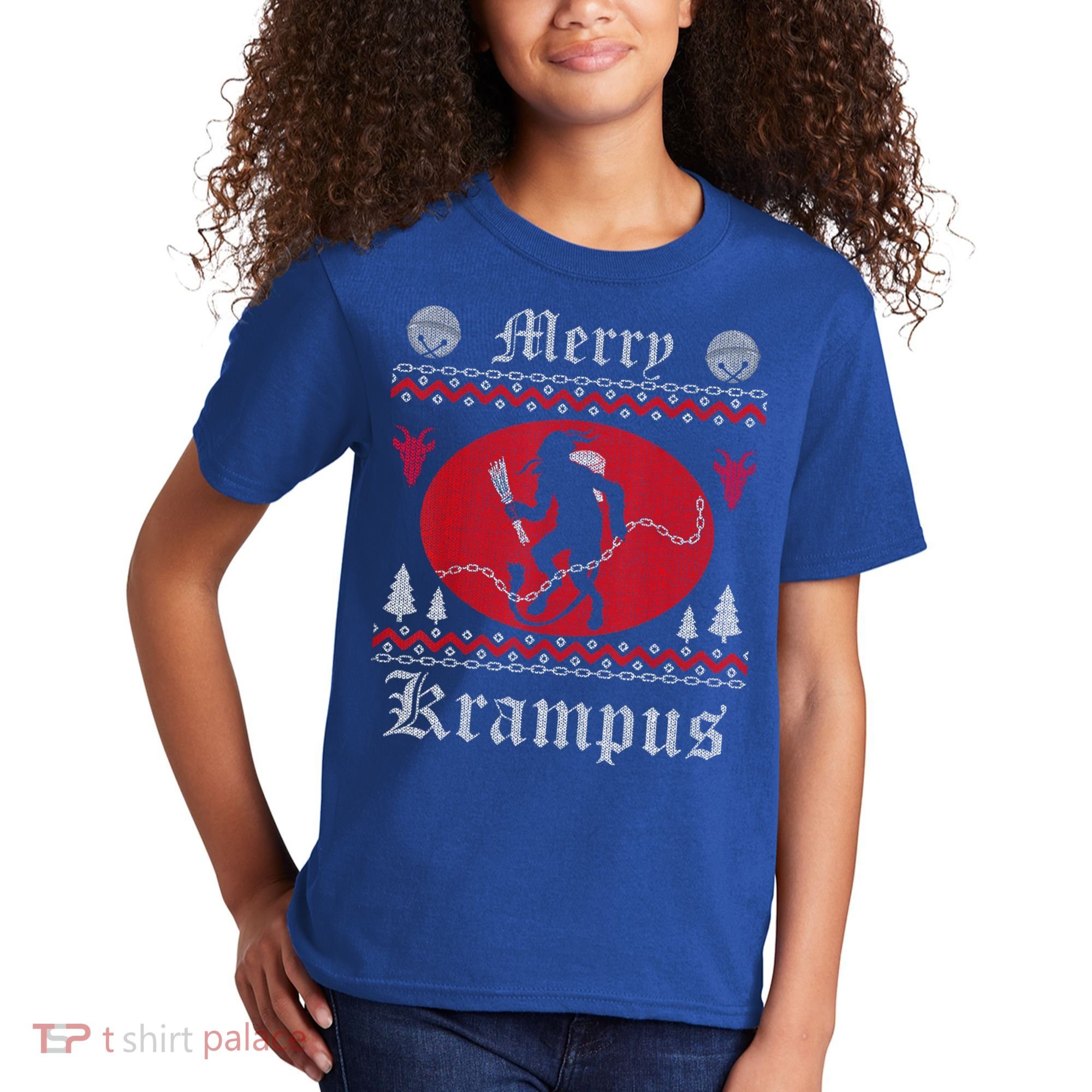 Merry Krampus Christmas Xmas Horror Ugly Sweater Evil Pajama Gift Kids T-Shirt