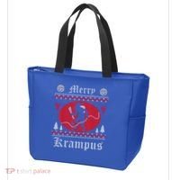 Merry Krampus Christmas Xmas Horror Ugly Sweater Evil Pajama Gift Tote Bag thumb 3