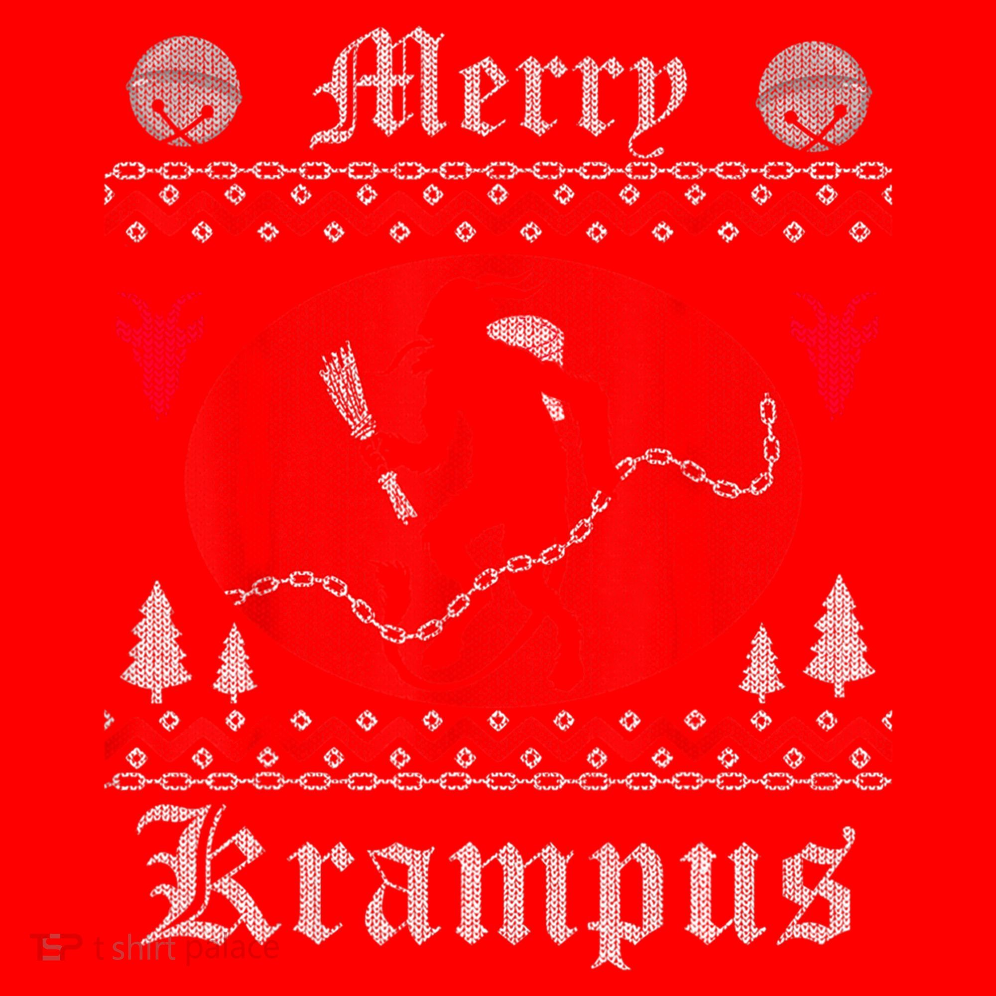 Merry Krampus Christmas Xmas Horror Ugly Sweater Evil Pajama Gift Santa Hat