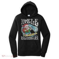 Mele Kalikimaka Christmas Santa Claus Hawaii Surfing Women's Hoodie thumb 0
