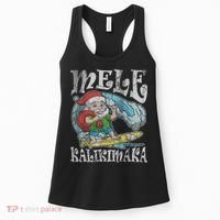 Mele Kalikimaka Christmas Santa Claus Hawaii Surfing Women's Tank Top thumb 0
