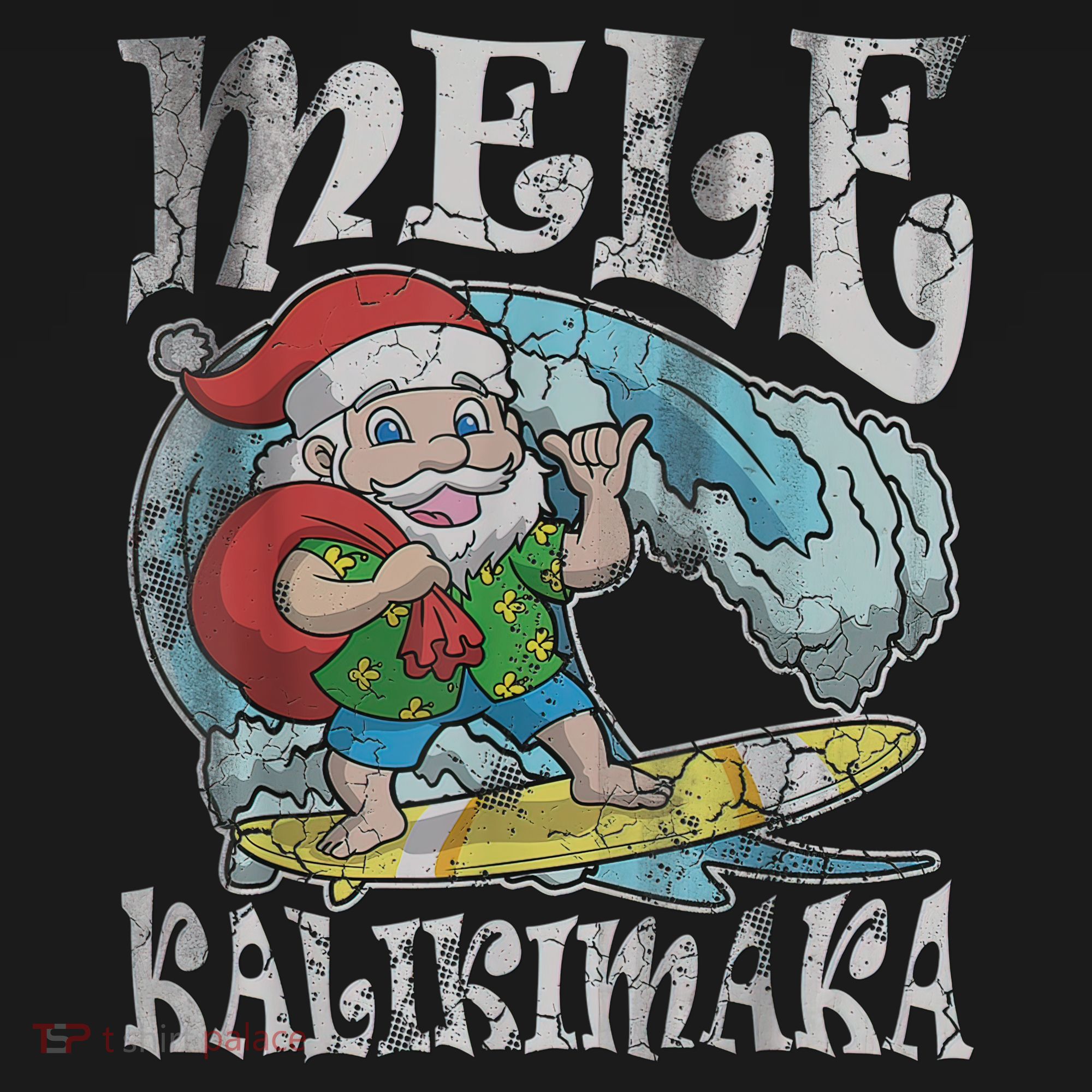Mele Kalikimaka Christmas Santa Claus Hawaii Surfing Baby Bodysuit