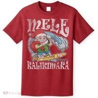 Mele Kalikimaka Christmas Santa Claus Hawaii Surfing T-Shirt thumb 0