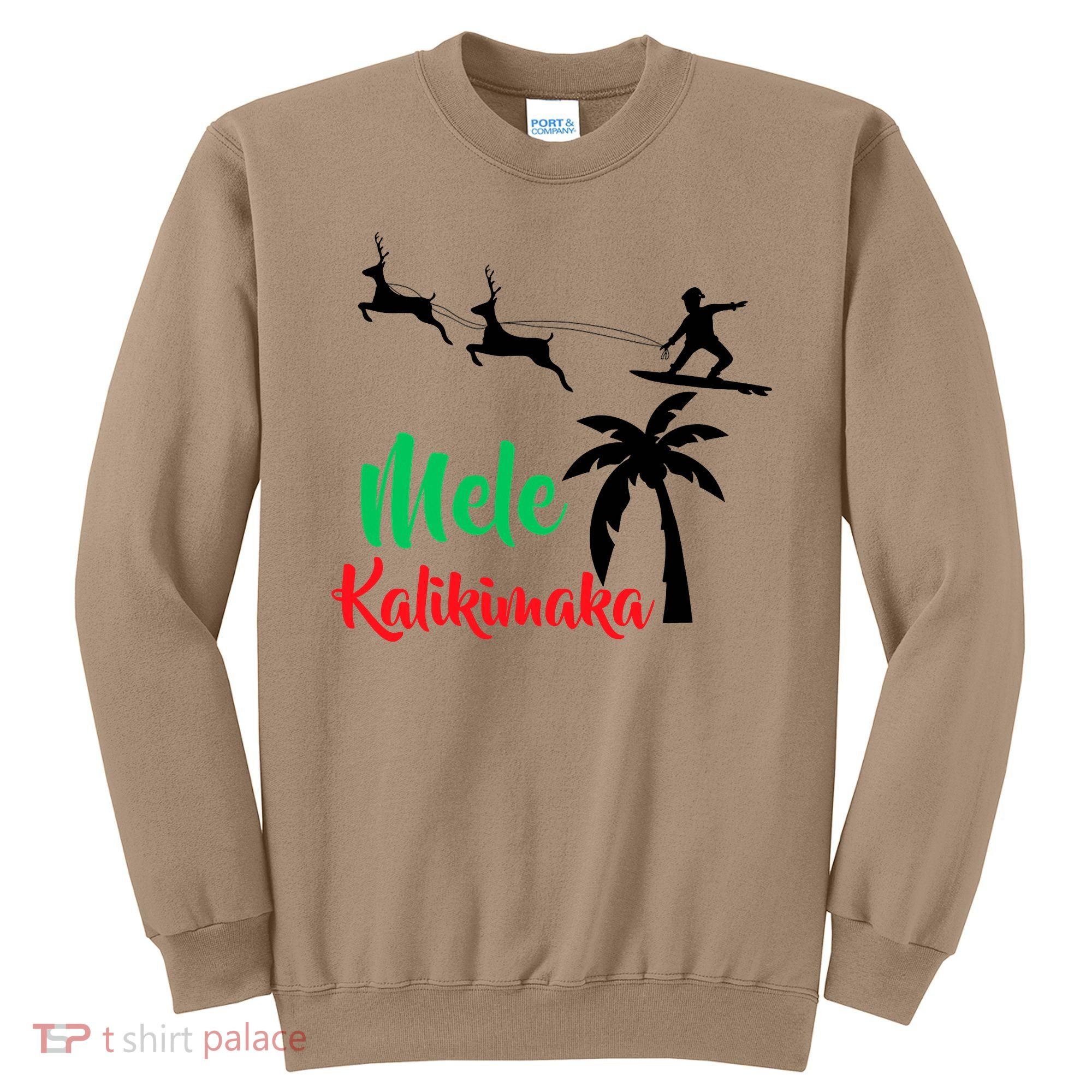 Mele Kalikimaka Christmas Hawaiian Xmas Santa Sweatshirt