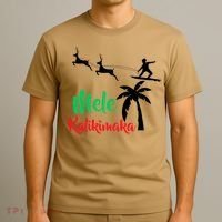 Mele Kalikimaka Christmas Hawaiian Xmas Santa T-Shirt thumb 3