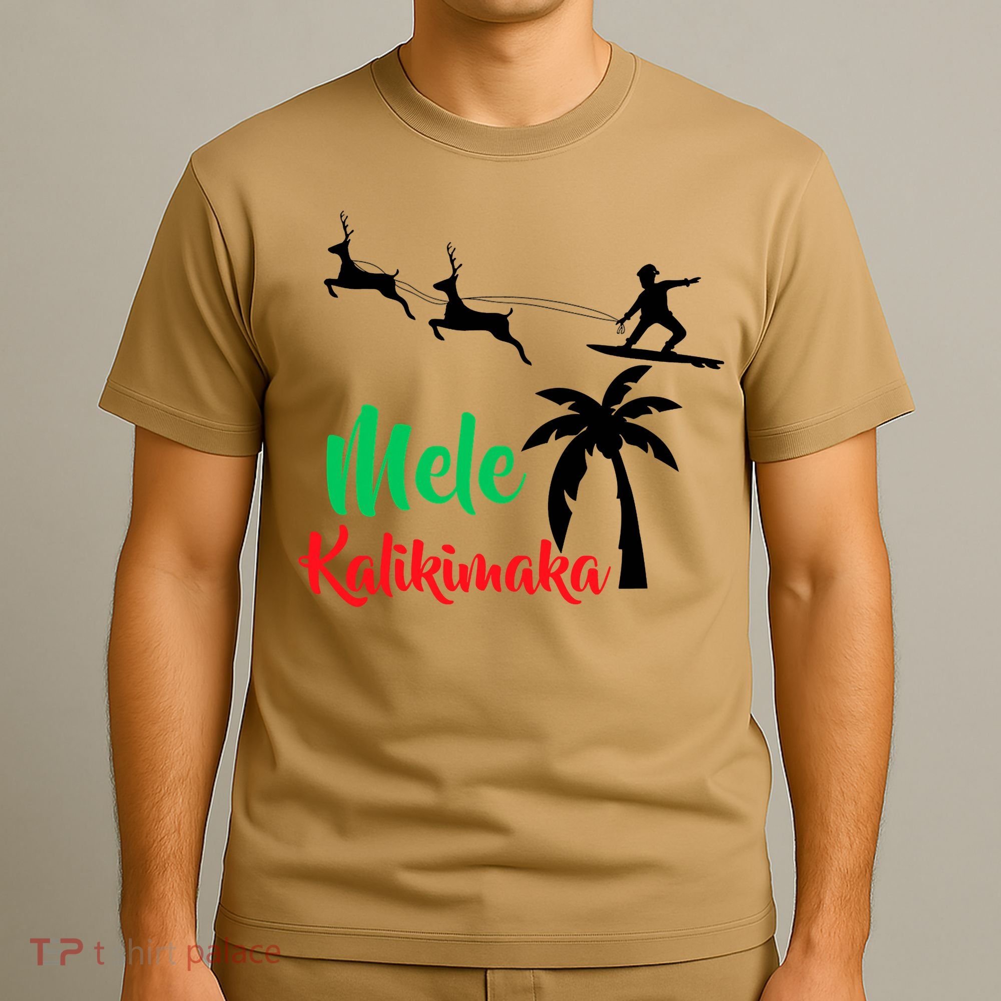 Mele Kalikimaka Christmas Hawaiian Xmas Santa T-Shirt