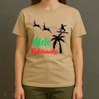 Mele Kalikimaka Christmas Hawaiian Xmas Santa T-Shirt thumb 4