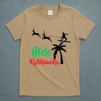 Mele Kalikimaka Christmas Hawaiian Xmas Santa T-Shirt thumb 5