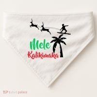 Mele Kalikimaka Christmas Hawaiian Xmas Santa USA-Made Doggie Bandana thumb 0