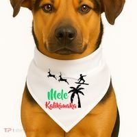 Mele Kalikimaka Christmas Hawaiian Xmas Santa USA-Made Doggie Bandana thumb 1