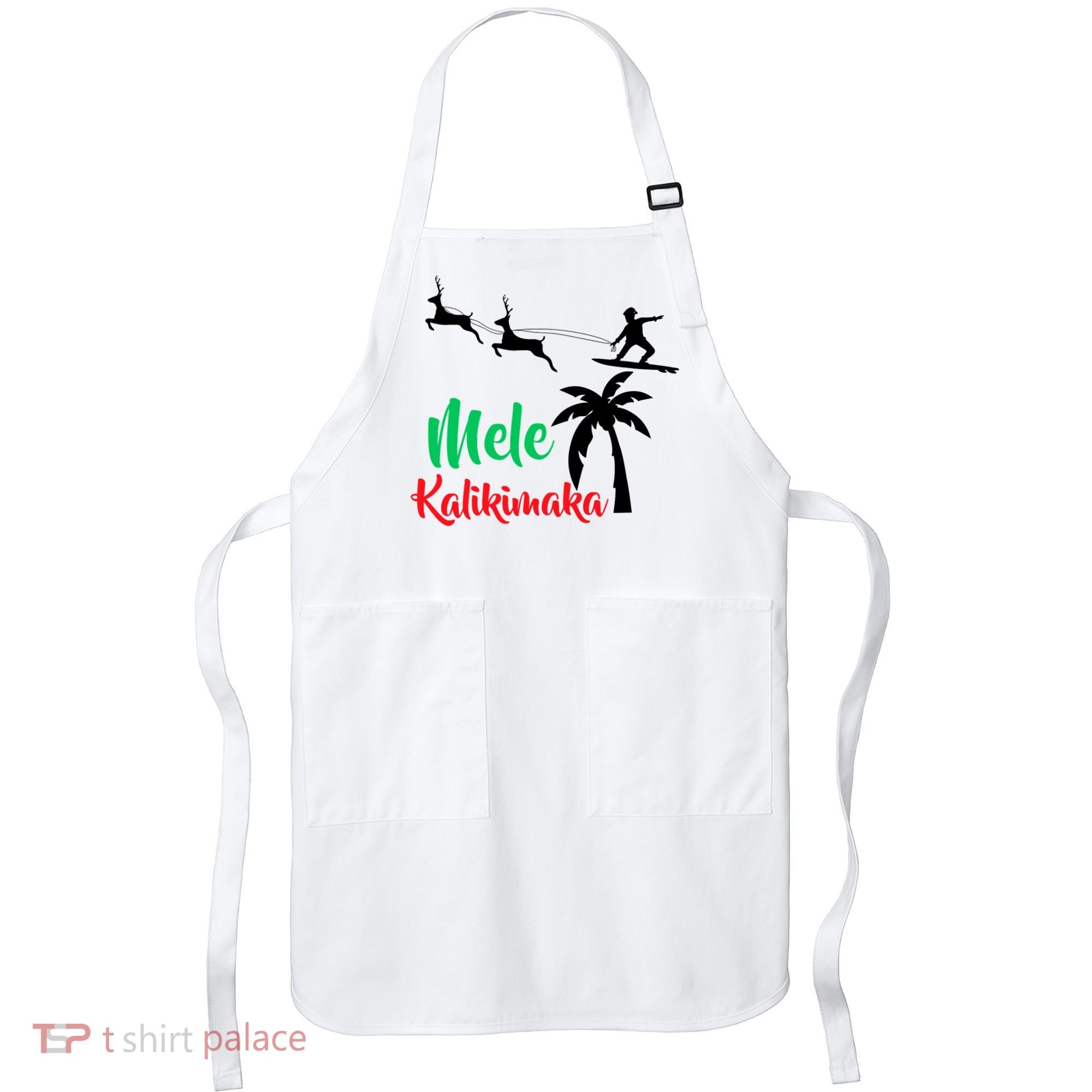 Mele Kalikimaka Christmas Hawaiian Xmas Santa Apron