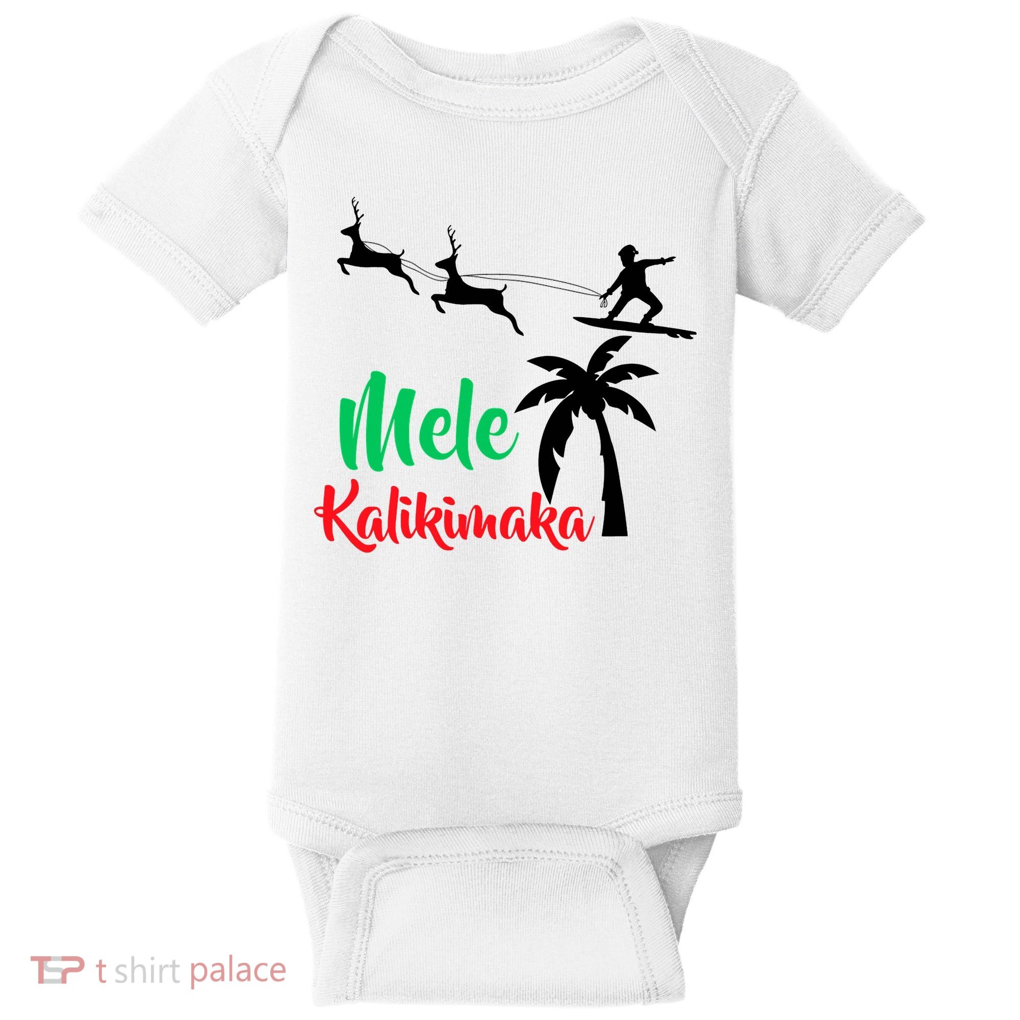 Mele Kalikimaka Christmas Hawaiian Xmas Santa Baby Bodysuit
