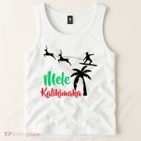 Mele Kalikimaka Christmas Hawaiian Xmas Santa Tank Top thumb 2