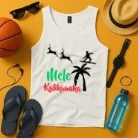 Mele Kalikimaka Christmas Hawaiian Xmas Santa Tank Top thumb 4