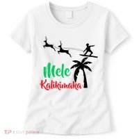 Mele Kalikimaka Christmas Hawaiian Xmas Santa Women's T-Shirt thumb 0