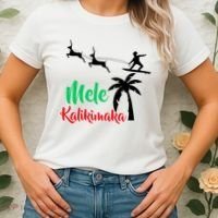 Mele Kalikimaka Christmas Hawaiian Xmas Santa Women's T-Shirt thumb 2