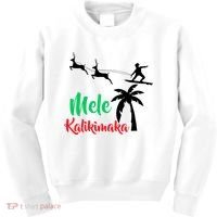 Mele Kalikimaka Christmas Hawaiian Xmas Santa Kids Sweatshirt thumb 0