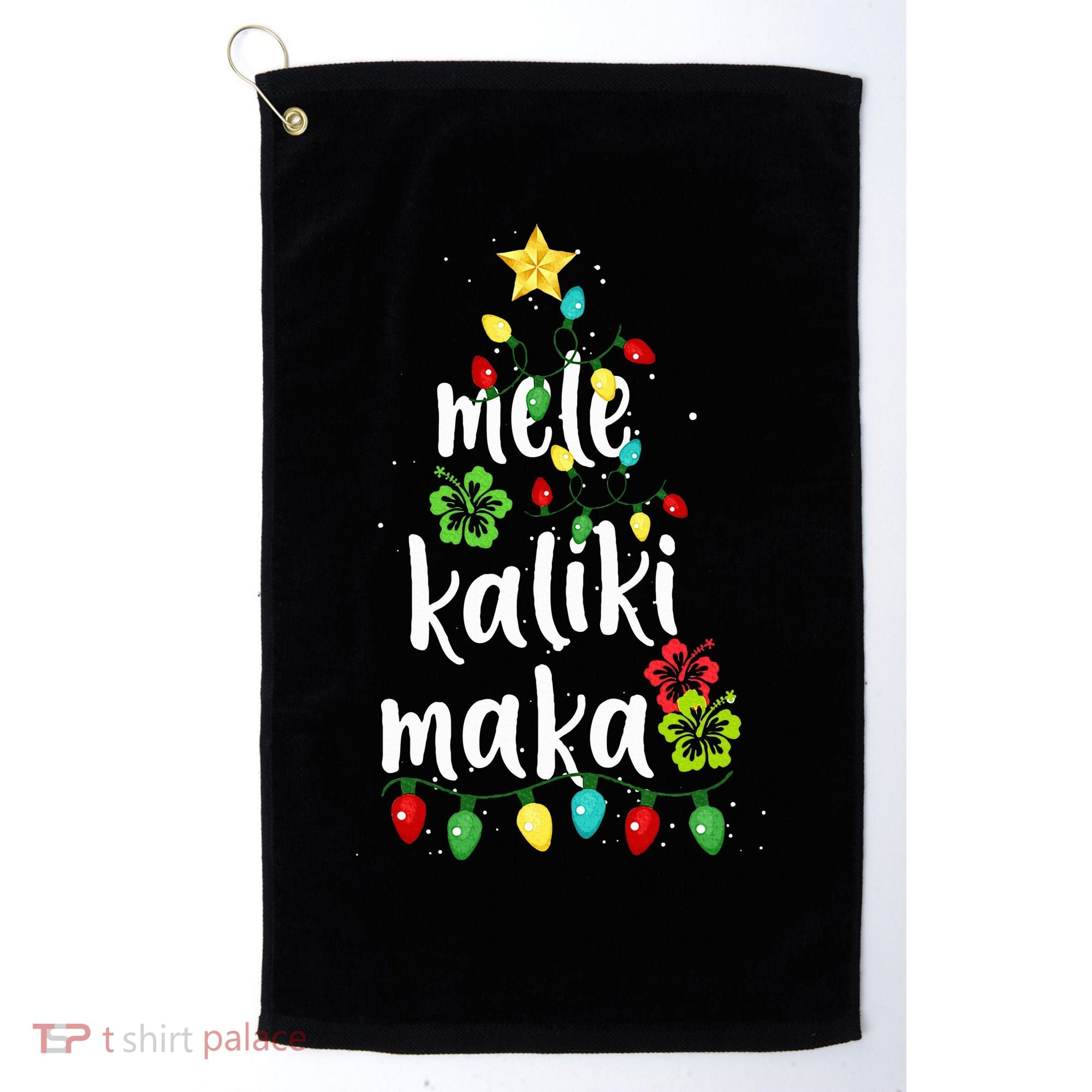 Mele kalikimaka Christmas Hawaiian Xmas Golf Towel