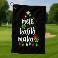 Mele kalikimaka Christmas Hawaiian Xmas Golf Towel thumb 1