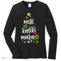Mele kalikimaka Christmas Hawaiian Xmas Women's Long Sleeve Shirt thumb 0