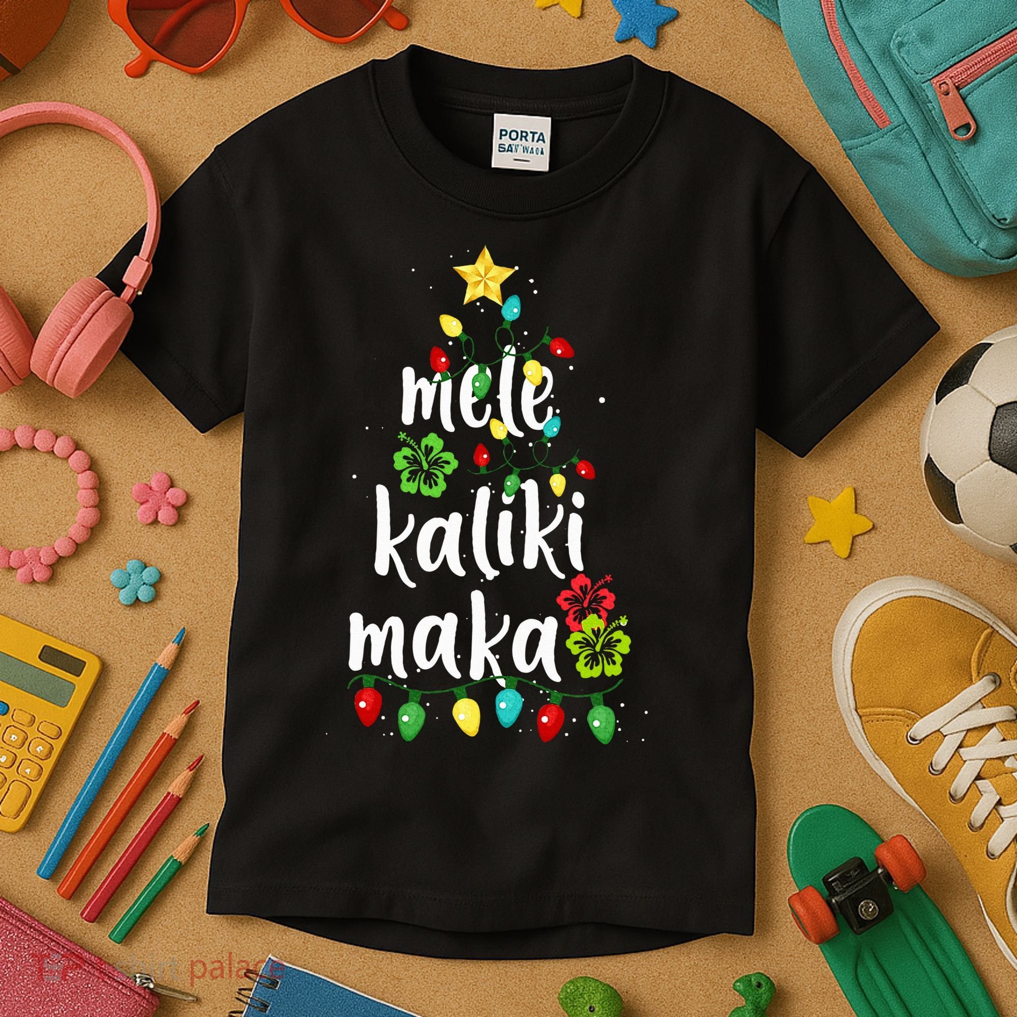 Mele kalikimaka Christmas Hawaiian Xmas Kids T-Shirt