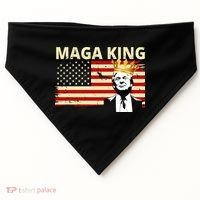 MAGA King Donald Trump Usa Flag USA-Made Doggie Bandana thumb 0