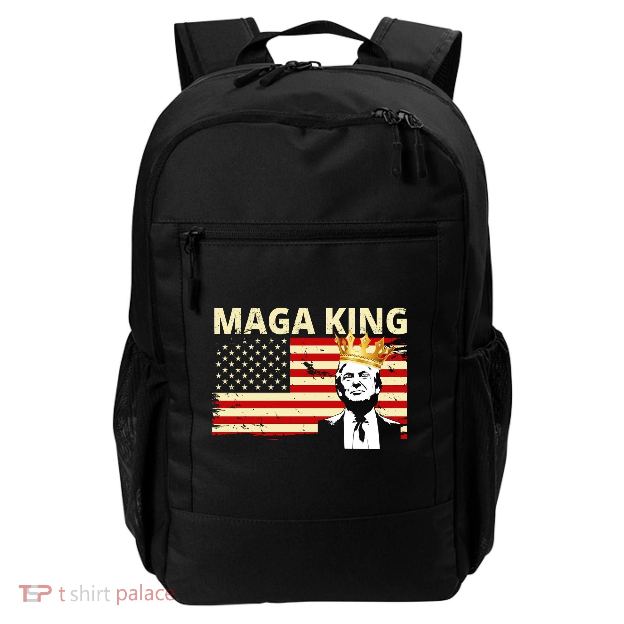 MAGA King Donald Trump Usa Flag Backpack
