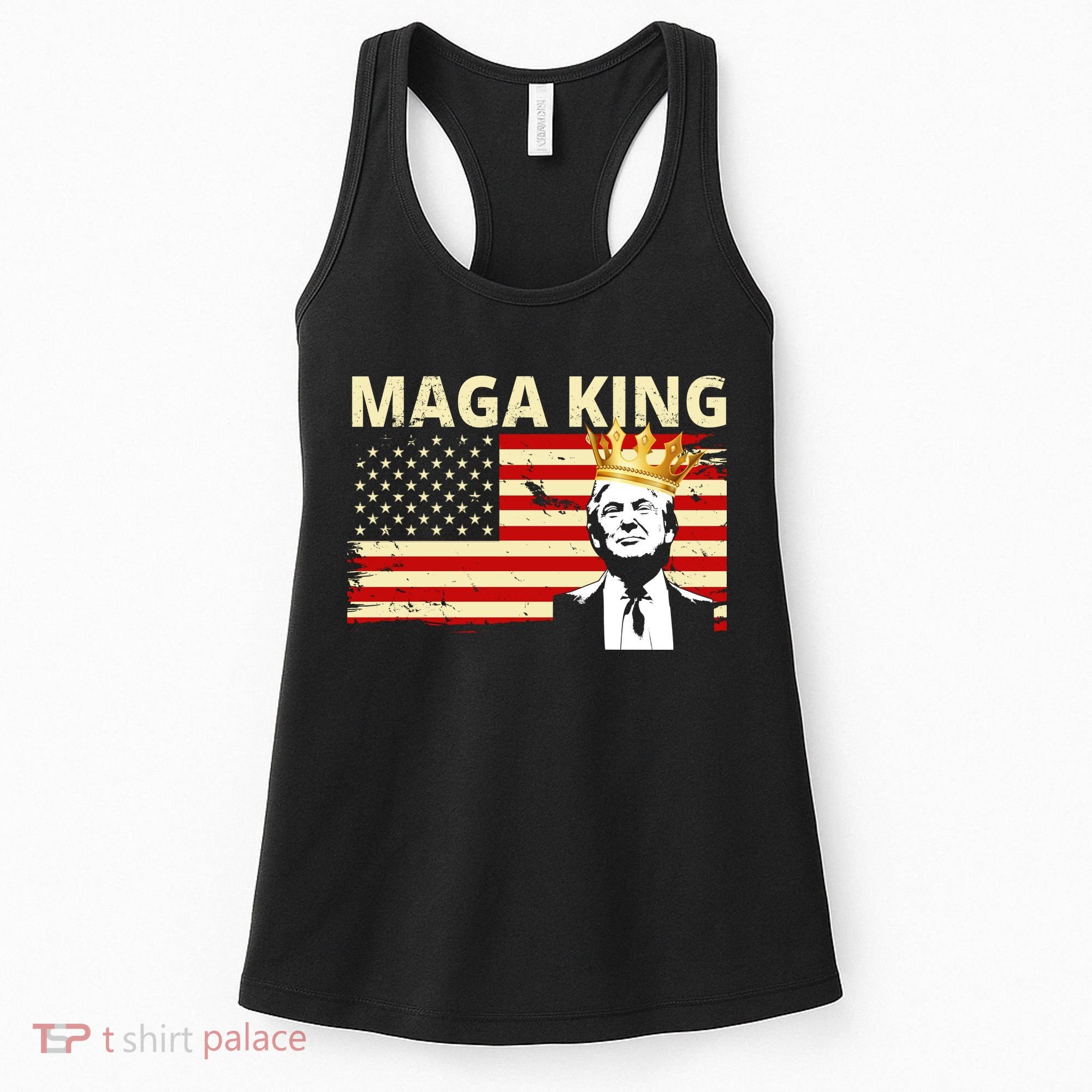 MAGA King Donald Trump Usa Flag Women's Tank Top