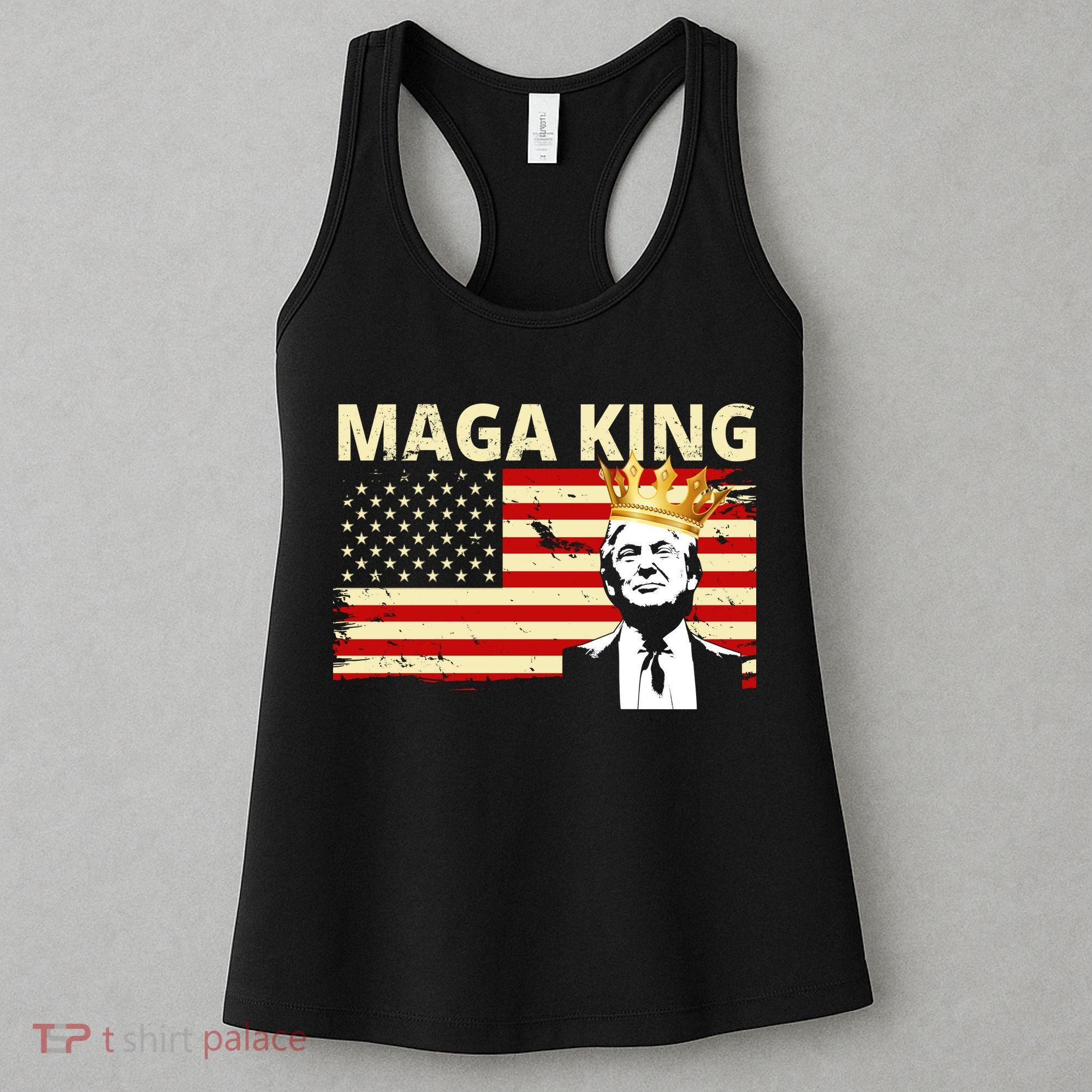 MAGA King Donald Trump Usa Flag Women's Tank Top