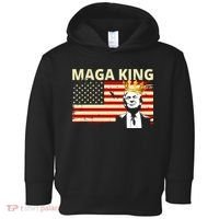 MAGA King Donald Trump Usa Flag Toddler Hoodie thumb 0