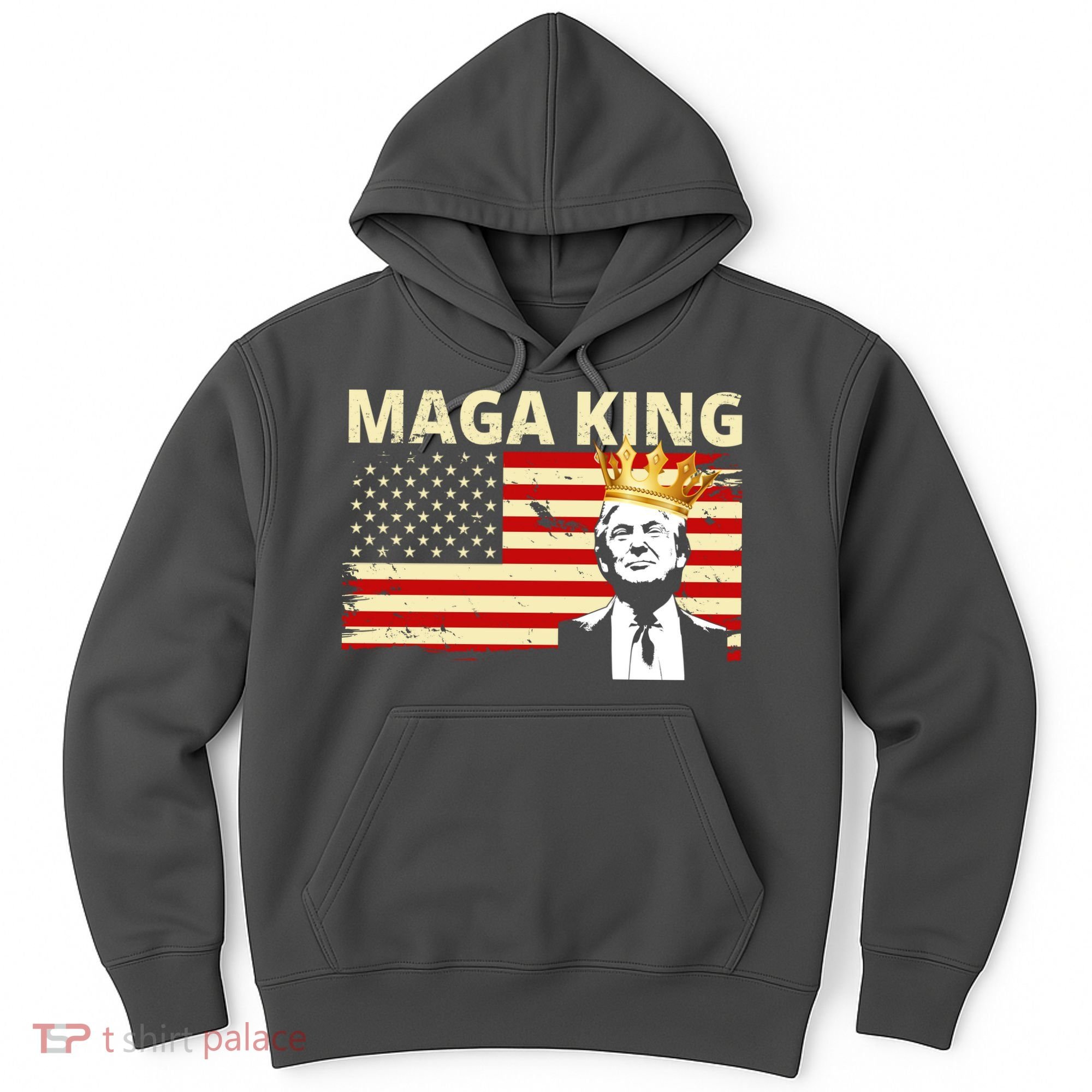 MAGA King Donald Trump Usa Flag Hoodie