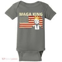 MAGA King Donald Trump Usa Flag Baby Bodysuit thumb 0