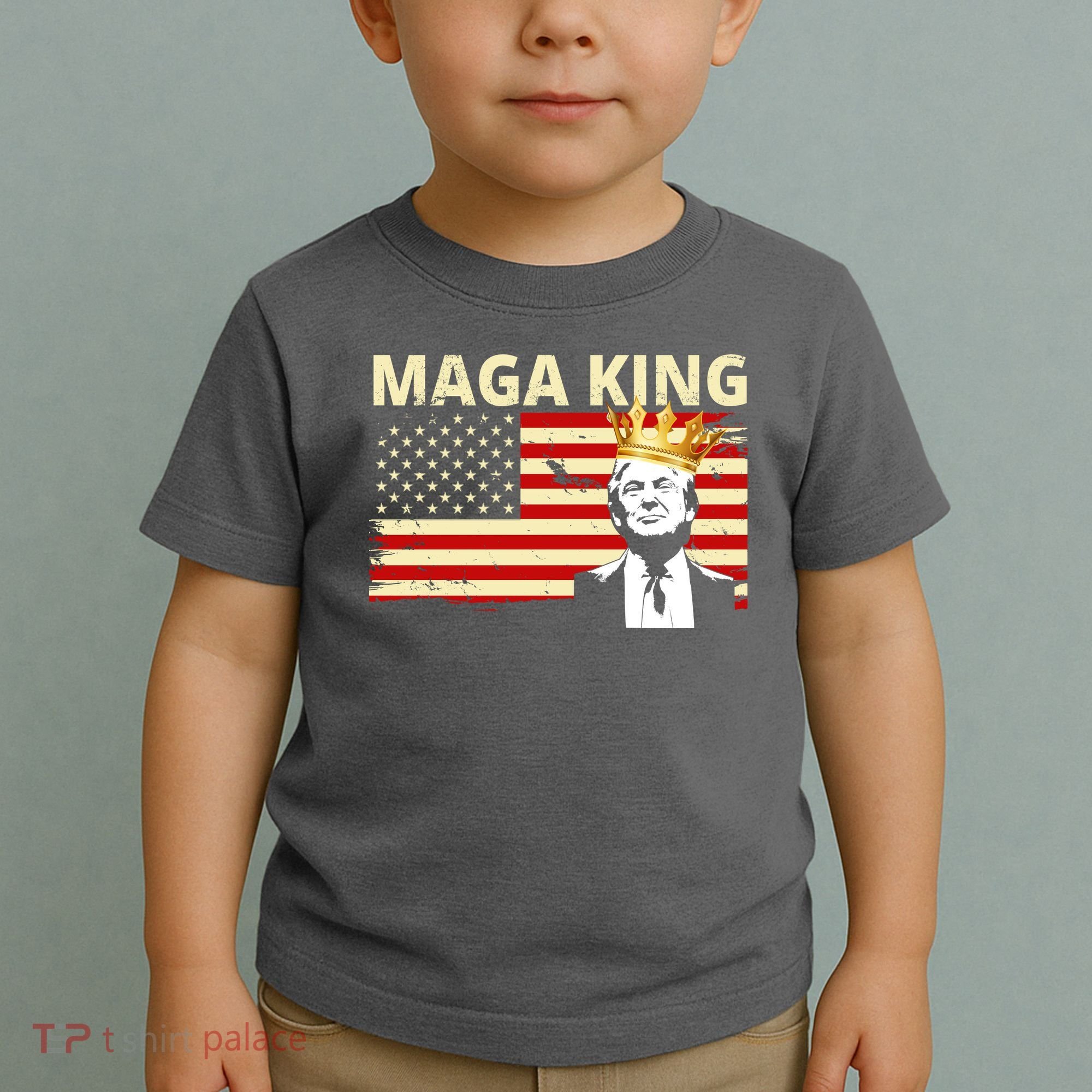 MAGA King Donald Trump Usa Flag Toddler T-Shirt