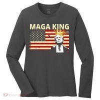 MAGA King Donald Trump Usa Flag Women's Long Sleeve Shirt thumb 0