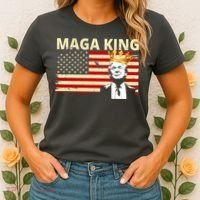 MAGA King Donald Trump Usa Flag Women's T-Shirt thumb 2