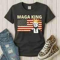 MAGA King Donald Trump Usa Flag Women's T-Shirt thumb 3