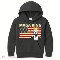 MAGA King Donald Trump Usa Flag Kids Hoodie thumb 0