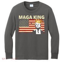MAGA King Donald Trump Usa Flag Kids Long Sleeve Shirt thumb 0