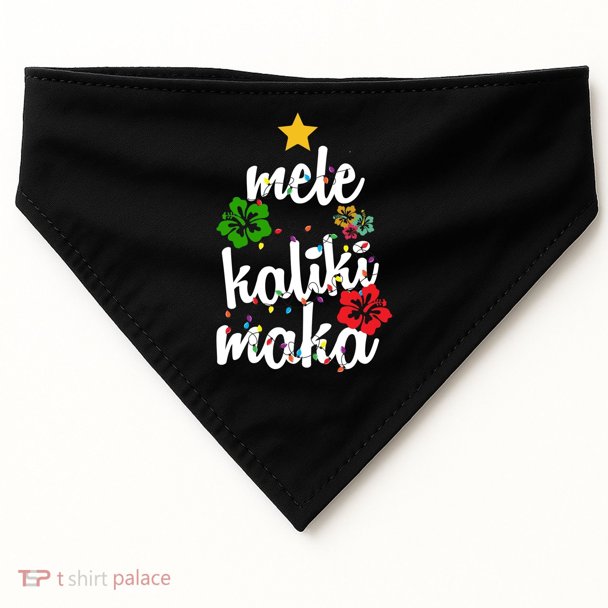 Mele Kalikimaka Festive Holiday USA-Made Doggie Bandana