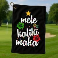 Mele Kalikimaka Festive Holiday Golf Towel thumb 1