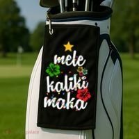 Mele Kalikimaka Festive Holiday Golf Towel thumb 2