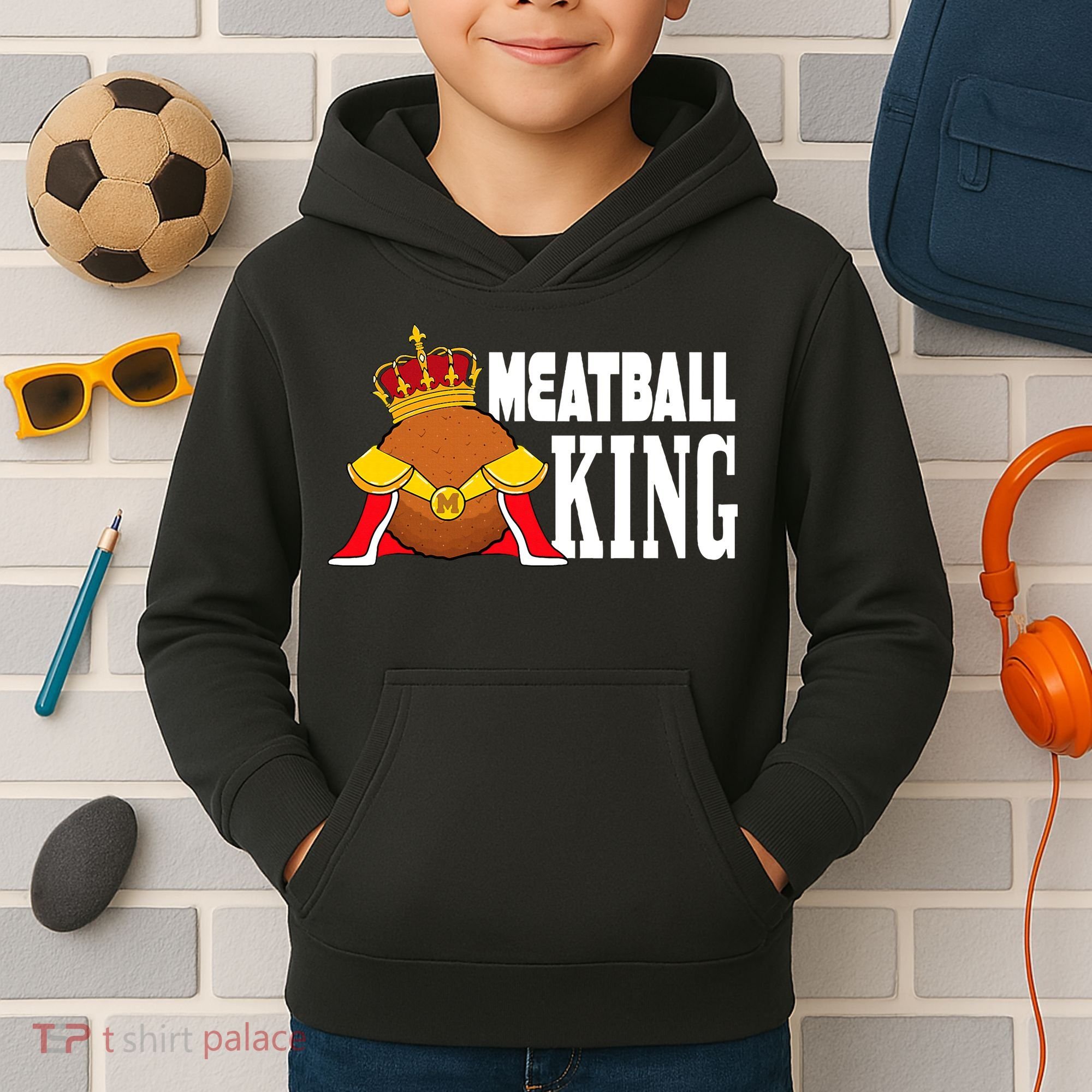 Meatball King funny queen  Kids Hoodie
