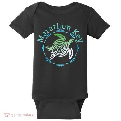 Marathon Key Florida Vintage Tribal Turtle Gift Baby Bodysuit