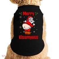 Merry Kissmyass Funny Santa Christmas Doggie Tank thumb 0