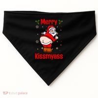 Merry Kissmyass Funny Santa Christmas USA-Made Doggie Bandana thumb 0