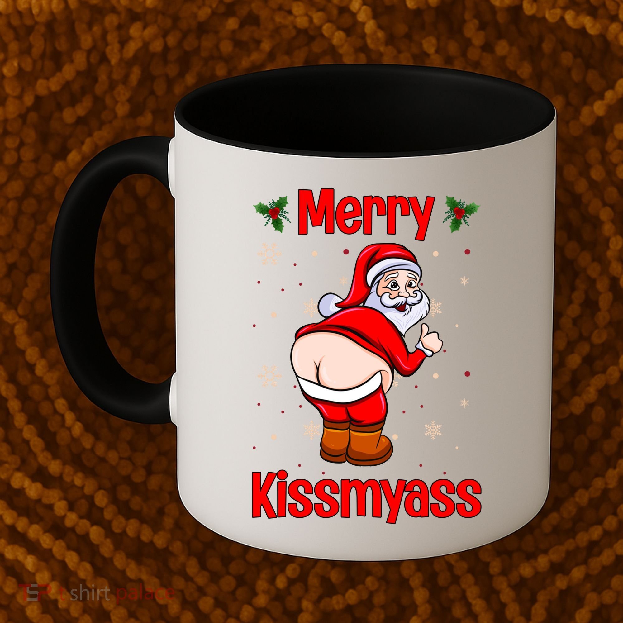 Merry Kissmyass Funny Santa Christmas Coffee Mug
